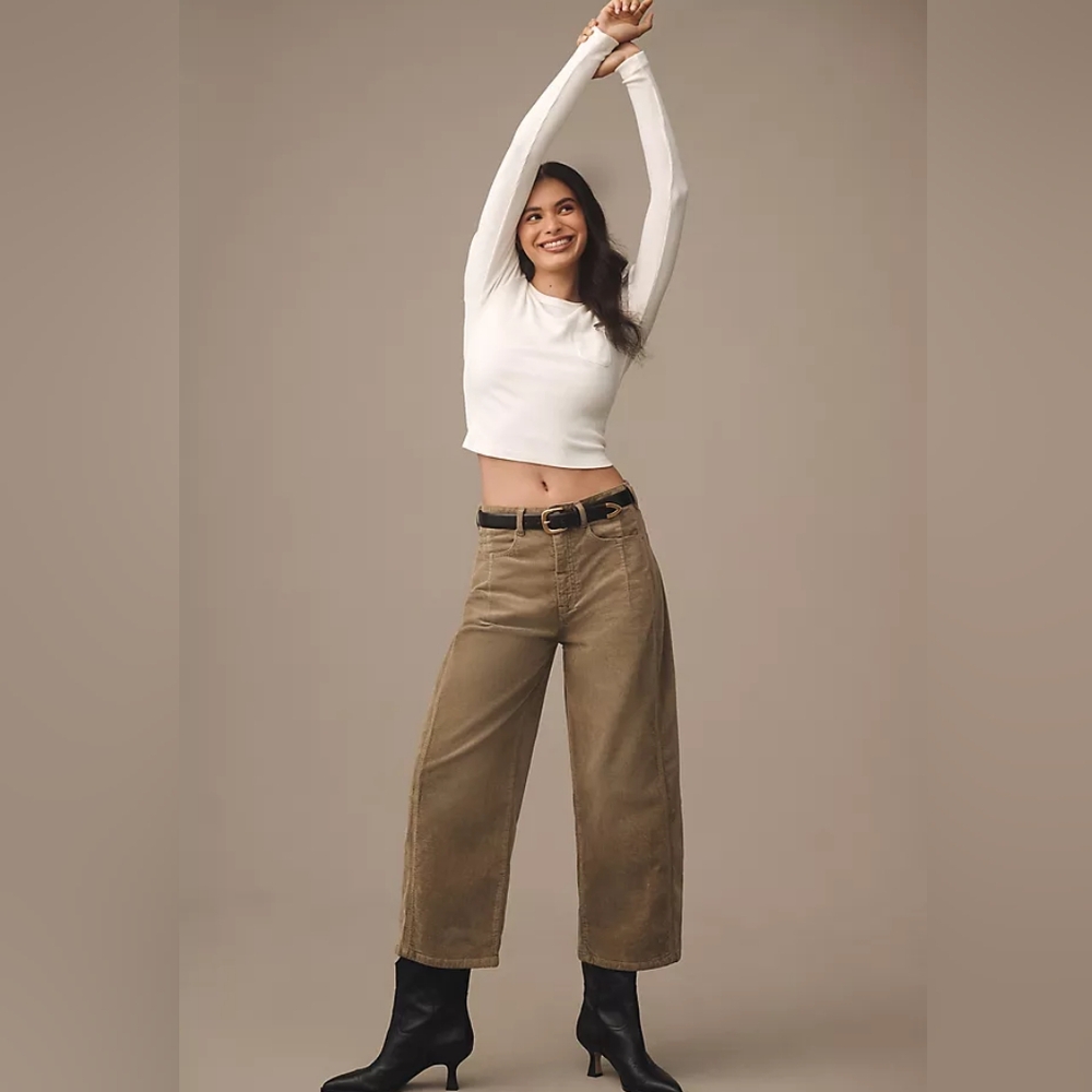 NWT Kenna Heritage Mid-Rise Barrel Jeans by Pilcro: Corduroy Edition Size 26